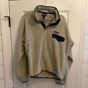 Patagonia Cream and Navy Synchilla Fleece